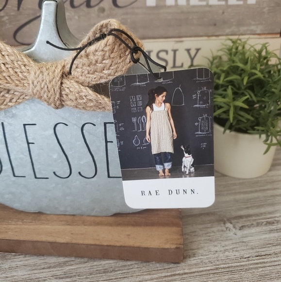 LAST 1! Rae Dunn BLESSED Galvanized Pumpkin Decor - Picture 2 of 8